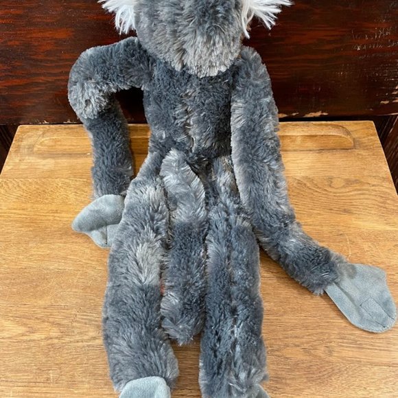 Wild Republic Long Armed Monkey Grey Monkey Plush Hook and Loop Feet Hands - Picture 4 of 6